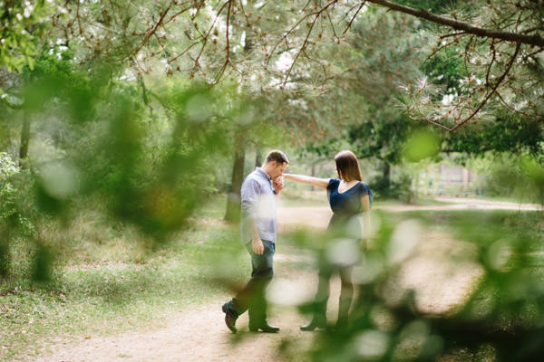 Engagement photos in Herman Park