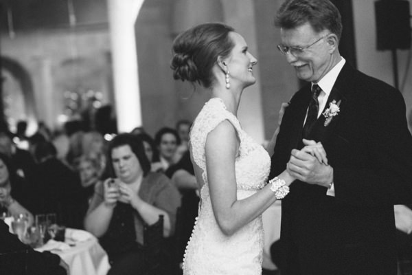 Bride and father dancing at Bell Tower